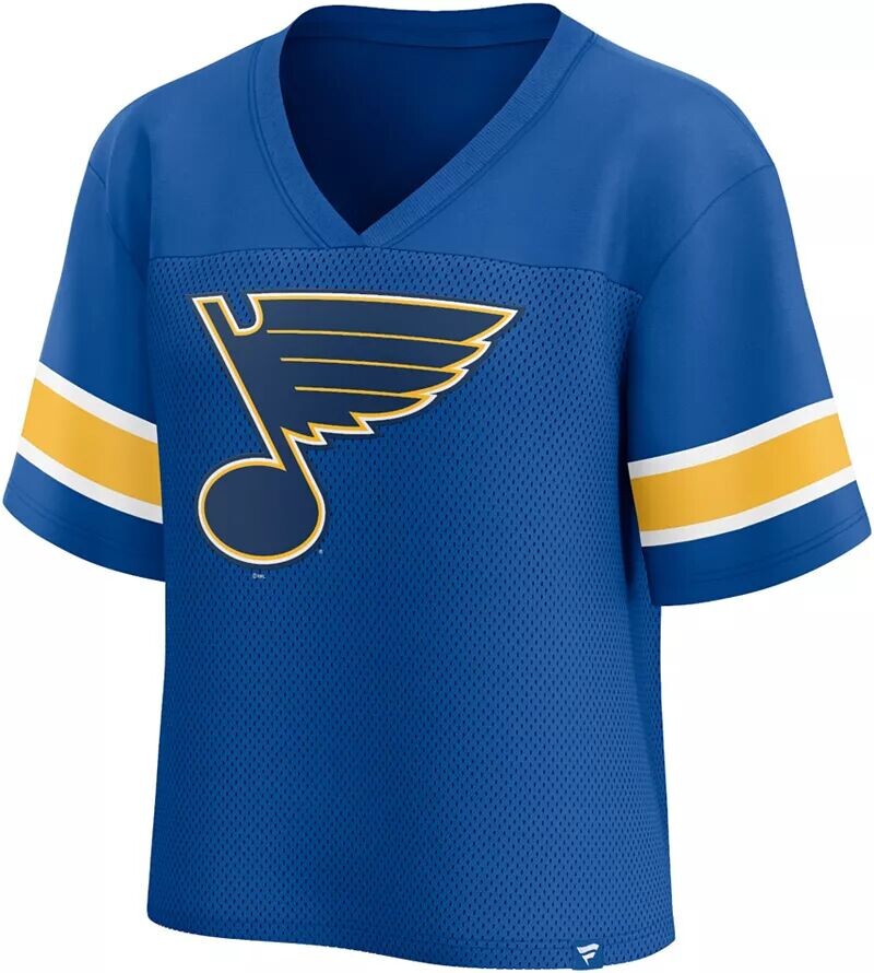 

Синяя сетчатая футболка с v-образным вырезом, женская НХЛ St. Louis Blues