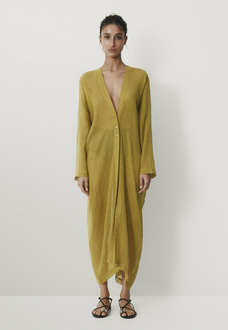 

Платье макси Massimo Dutti, оливковый, Зеленый