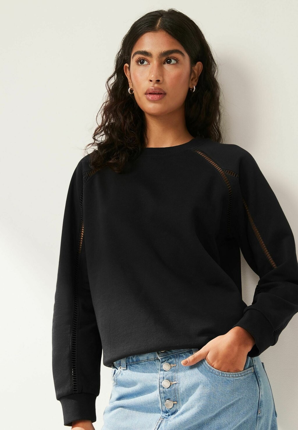 

Толстовка LADDER TRIM CREW NECK Next, цвет black