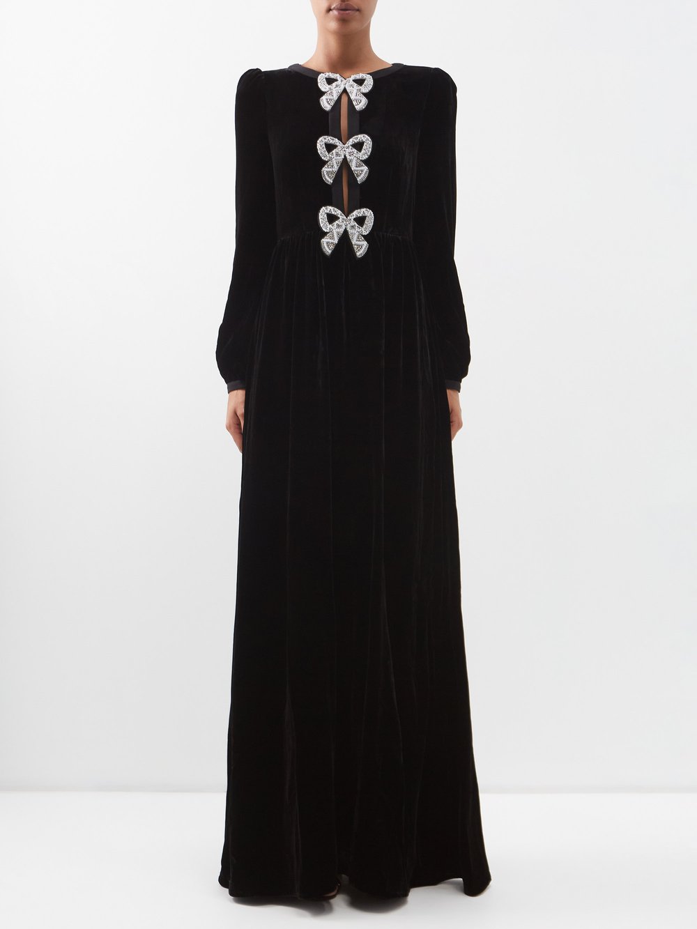 Бархатное платье camille с бантом и кристаллами Saloni, черный платье saloni asher цвет peony