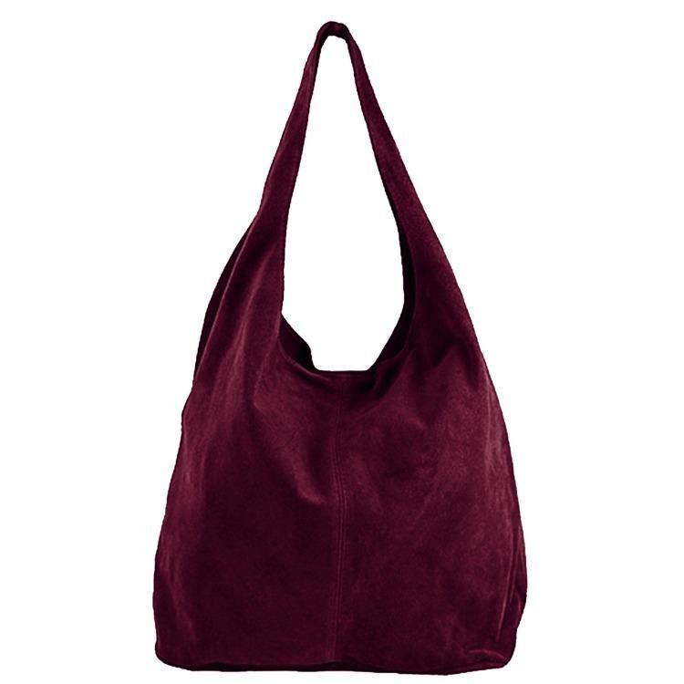 Темно-бордовая сумка через плечо из мягкой замши-хобо | БИКСИ Sostter, мультиколор цена и фото