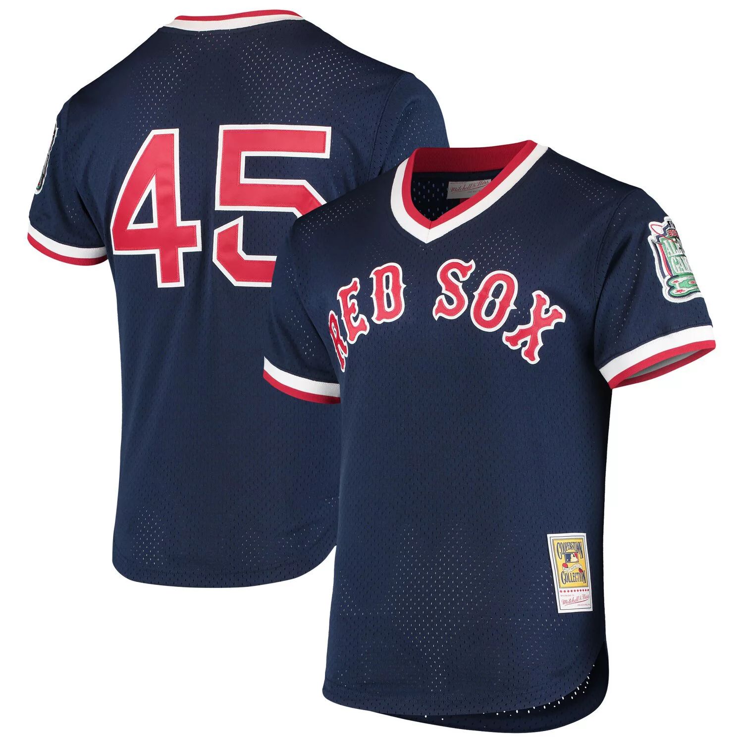 

Мужская футболка Mitchell & Ness Pedro Martinez Navy Boston Red Sox 1999 Cooperstown Collection, сетчатая тренировочная майка для ватина