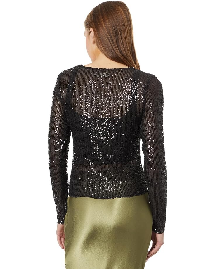 

Топ Lucky Brand Sequin Knit Top, черный