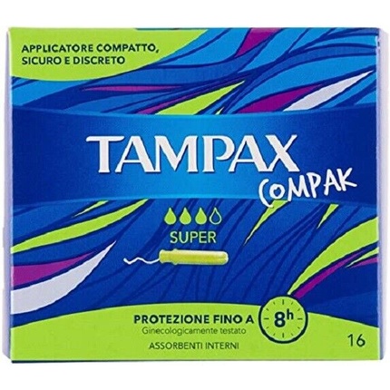Тампоны с аппликатором Tampax Compak Super, 16 шт. тампоны compak regular с аппликатором 16 шт