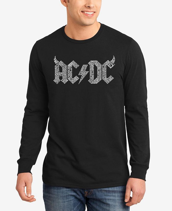 Мужская футболка ACDC с длинным рукавом Word Art LA Pop Art, черный толстовка acdc c карманами