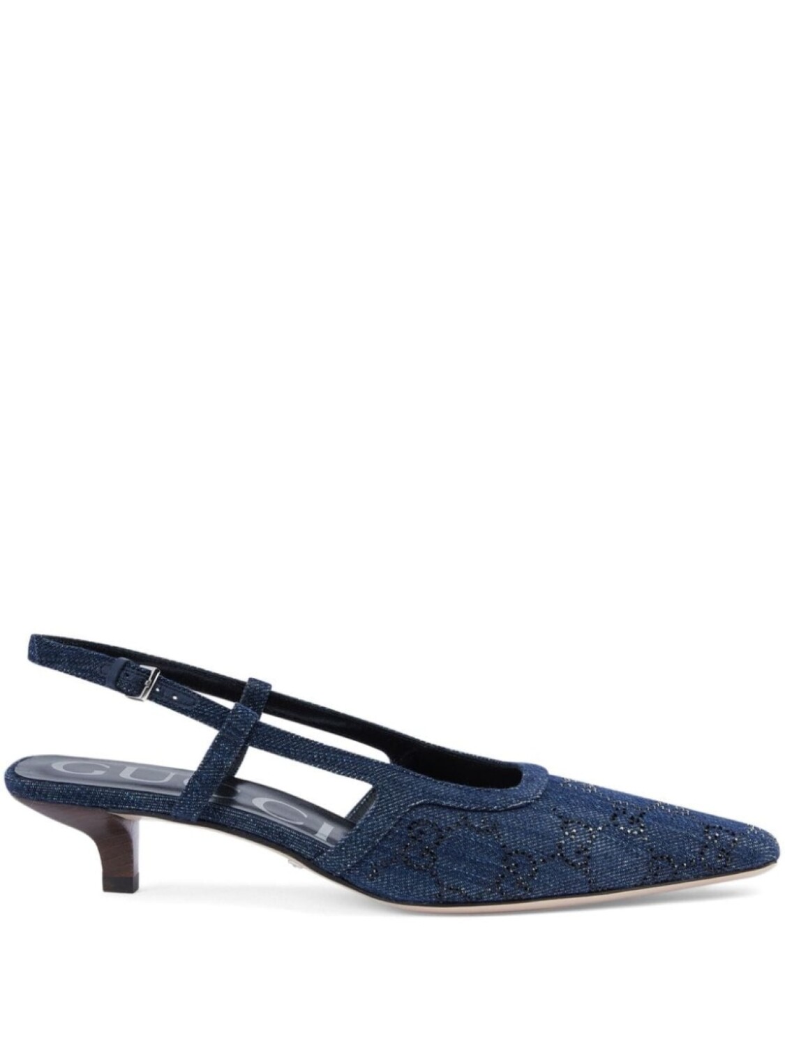 

Gucci джинсовые туфли с кристаллами и логотипом GG, синий