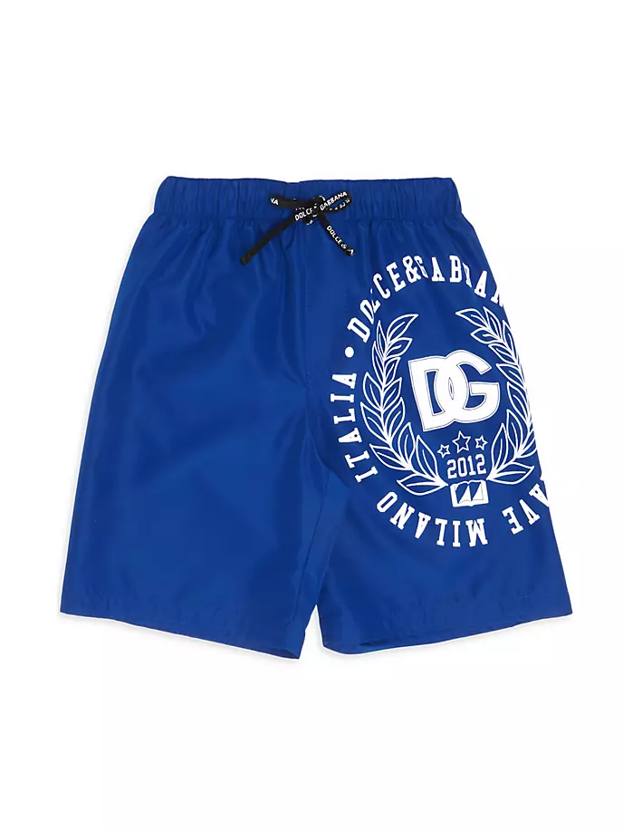 

Шорты для плавания на шнурке с логотипом Little Boy's & Boy's Dolce&Gabbana, синий
