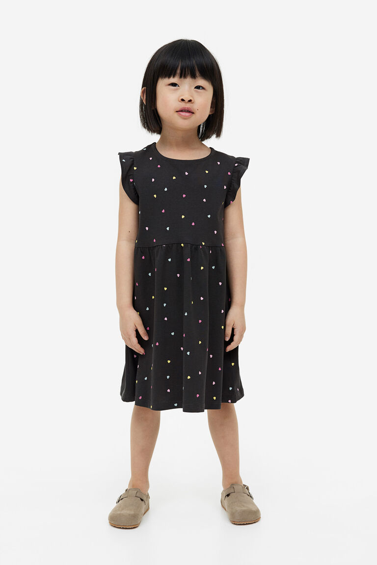 Платье из хлопкового джерси H&M, серый платье из хлопкового джерси h