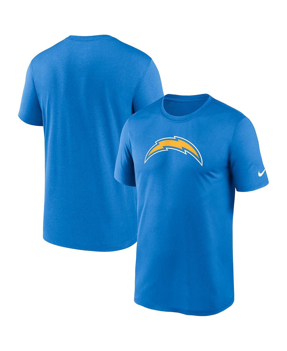 Мужская пудрово-синяя футболка Los Angeles Chargers Legend Logo Performance Nike мужская черная футболка los angeles sparks для тренировок nike черный