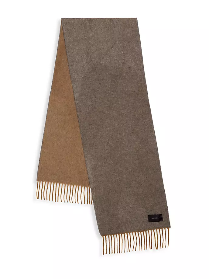 Полудвусторонний кашемировый шарф Begg X Co, цвет sand flannel grey