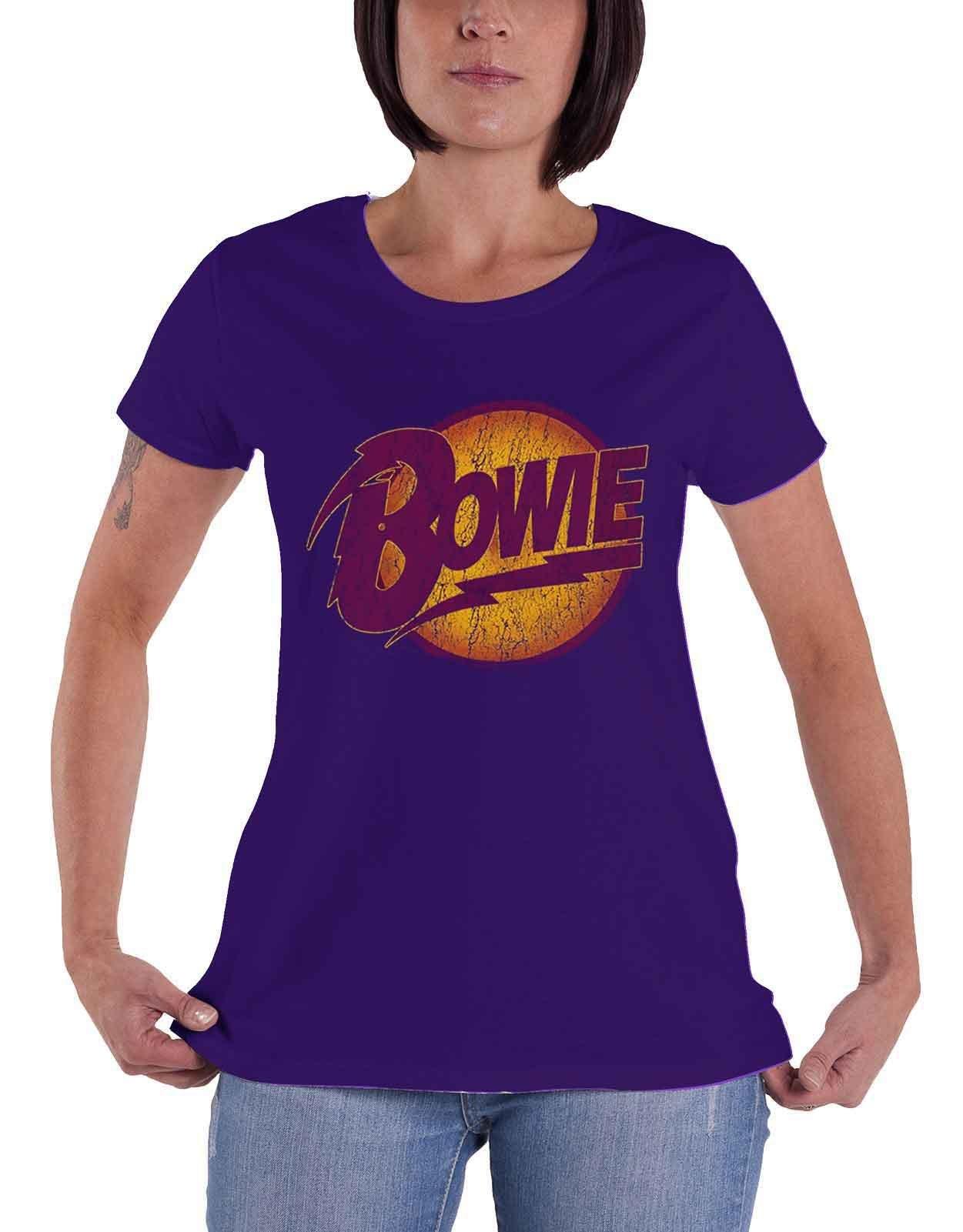 Рубашка скинни Vintage Diamond Dogs David Bowie, фиолетовый