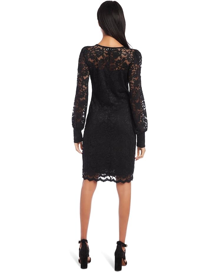 Платье Karen Kane Lace Boatneck Dress, черный блестящее платье футляр karen kane черный