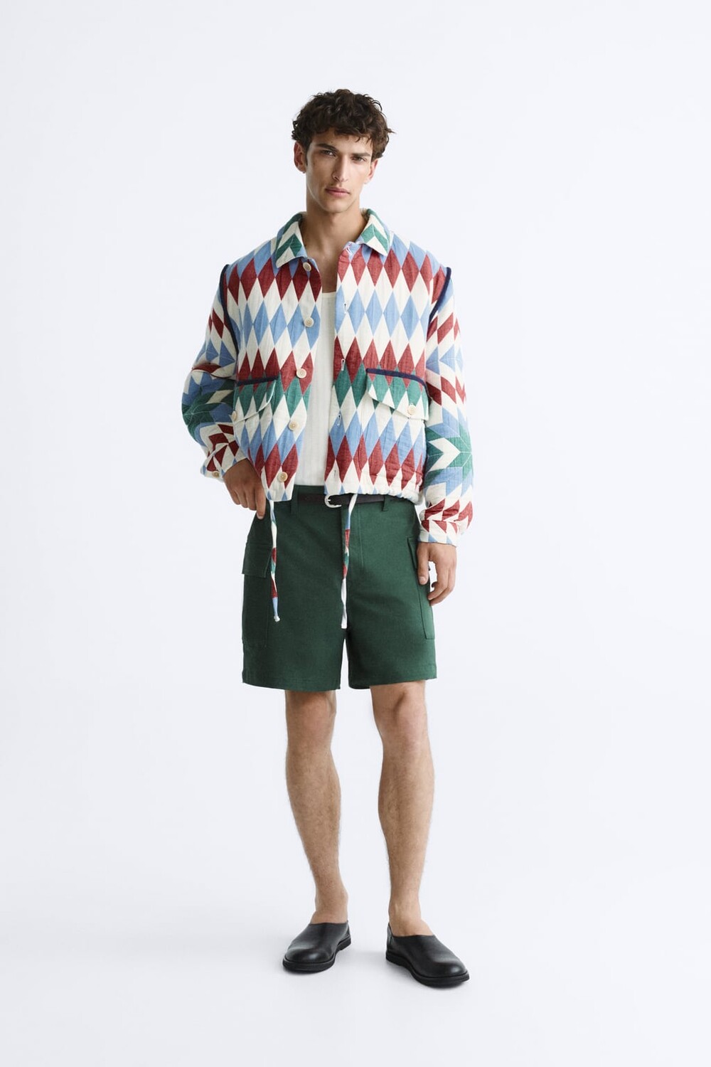 

Куртка из алмазного жаккарда ZARA, разноцветный
