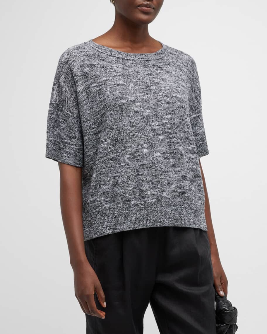 

Пестрый пуловер с круглым вырезом и заниженными плечами Eileen Fisher