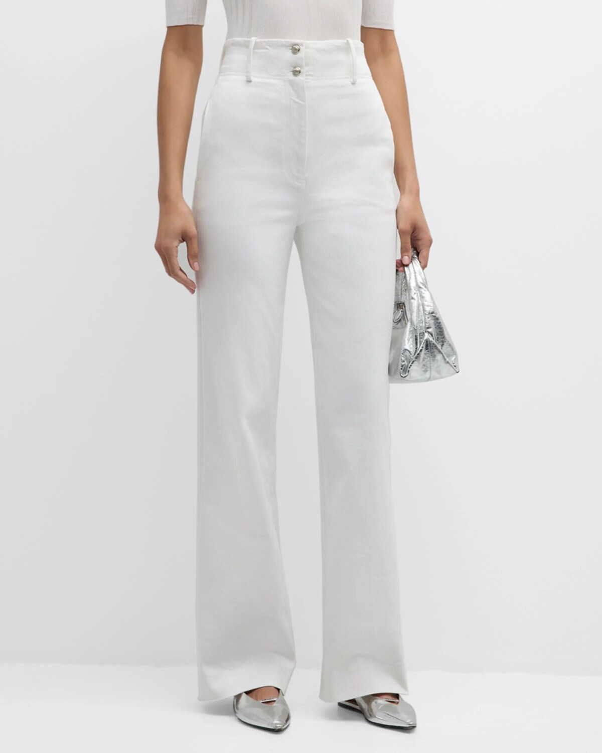 

Белые джинсовые брюки Hugo Bootcut Adam Lippes, цвет White