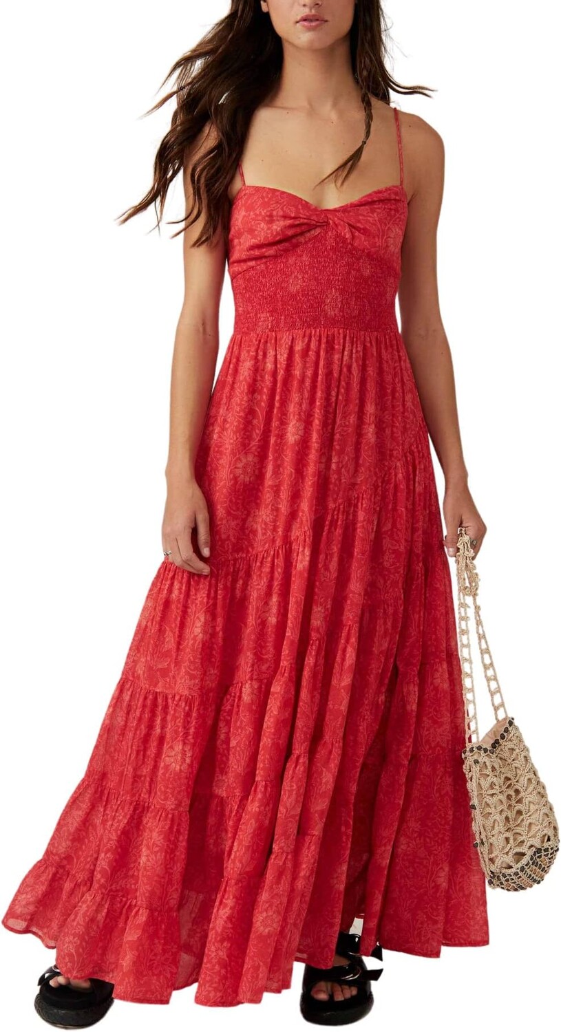 

Платье Sundrenched Printed Maxi Free People, цвет Hot Pink Combo