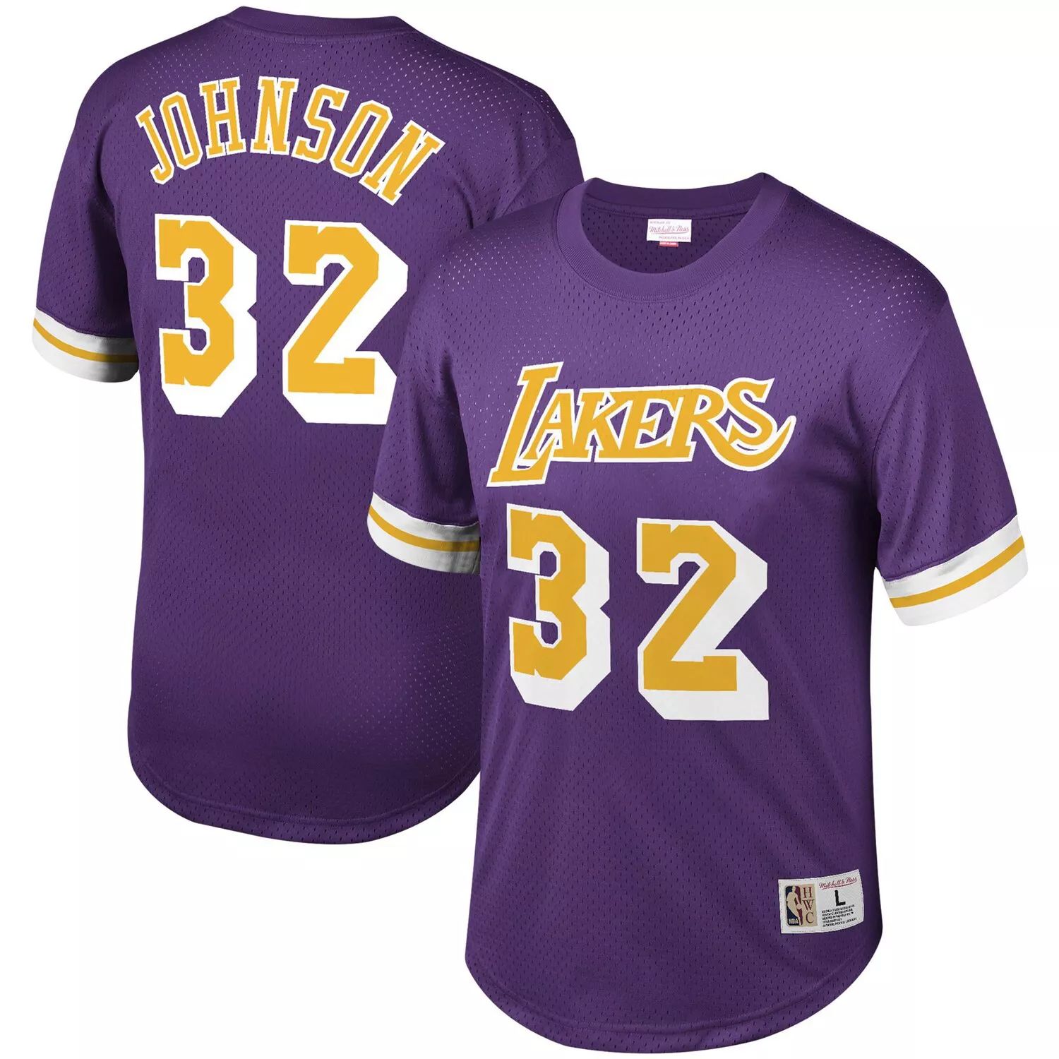 цена Мужская фиолетовая сетчатая футболка Mitchell & Ness Magic Johnson Los Angeles Lakers