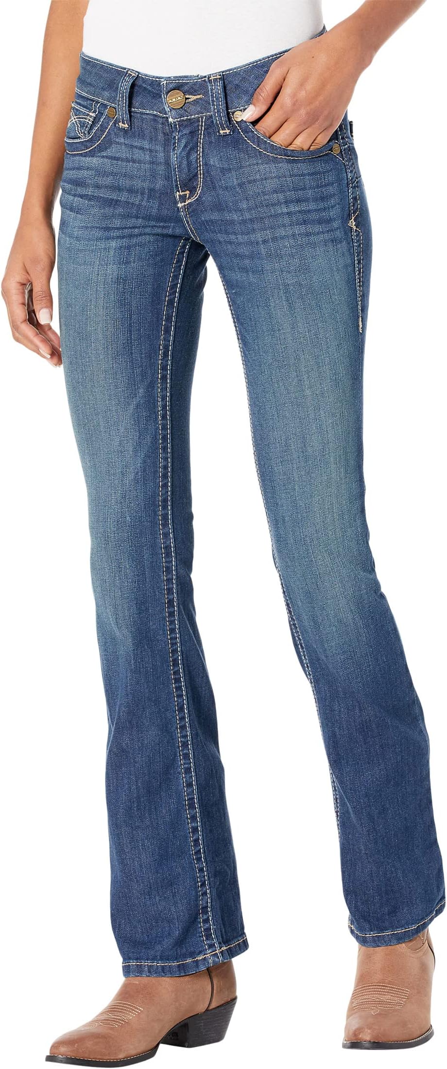 Джинсы R.E.A.L. Mid-Rise Corinne Bootcut Jeans Ariat, цвет Pacific джинсы r e a l mid rise raquel bootcut jeans ariat цвет canadian