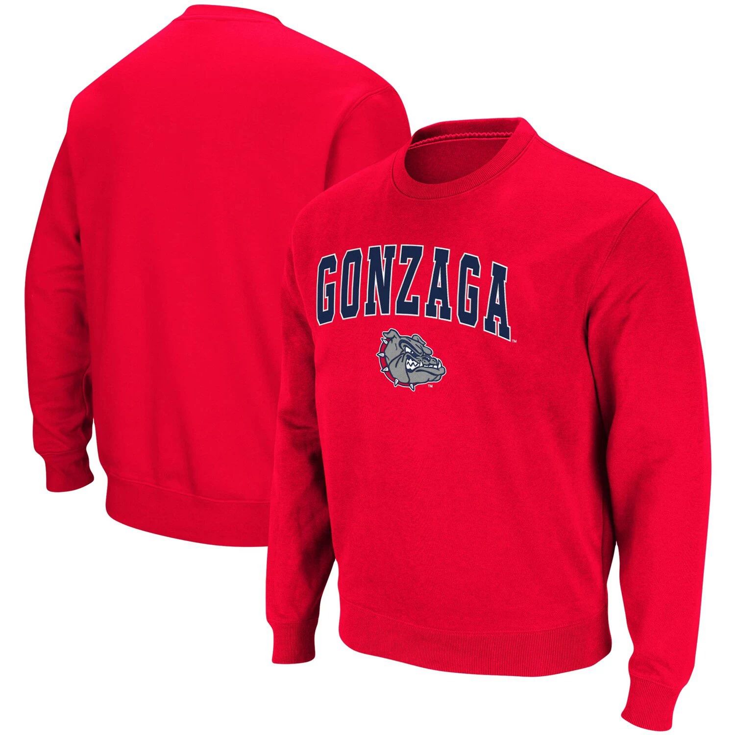 Мужской красный свитшот из твила Gonzaga Bulldogs Arch & Logo Tackle Colosseum
