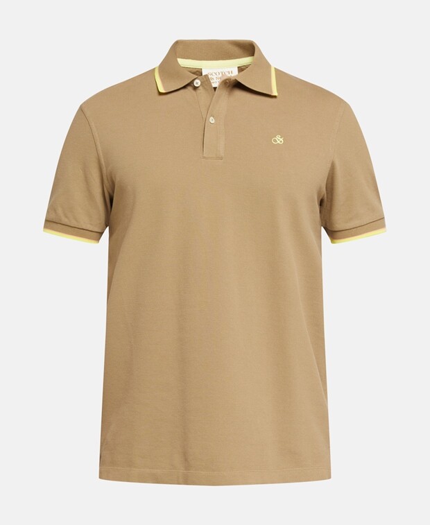 

Рубашка-поло из пике Scotch & Soda, серо-коричневый