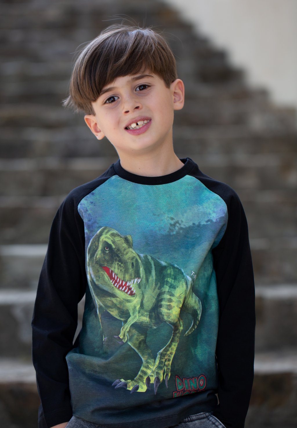 Рубашка с длинным рукавом Dino World, цвет jet black