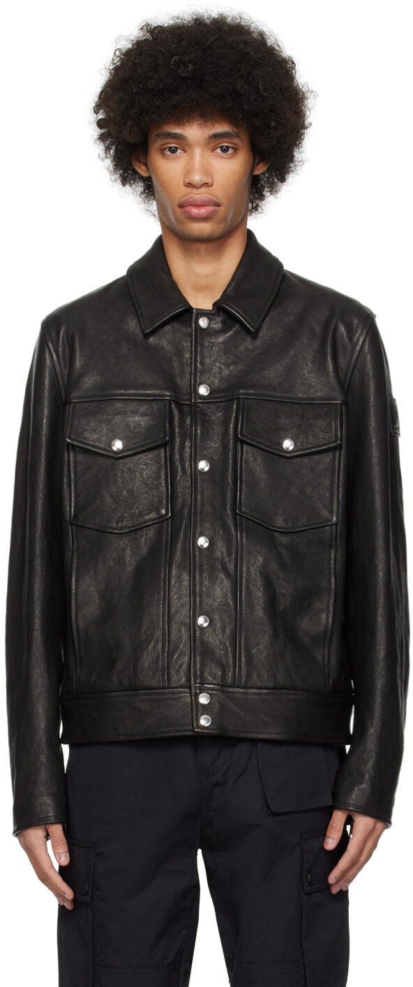 

Черная кожаная куртка Piston Belstaff