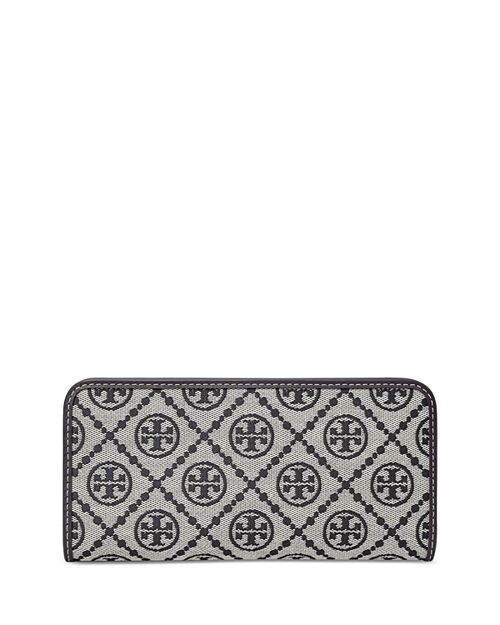 

Тонкий кошелек с монограммой на молнии Tory Burch, цвет Blue