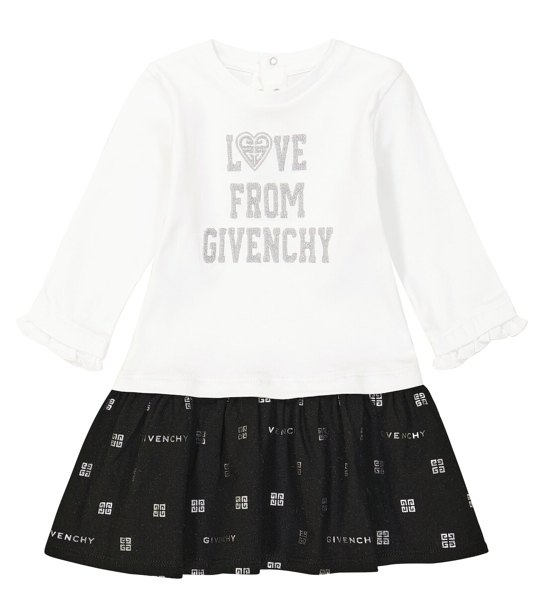 

Платье-футболка из хлопкового джерси плотностью 4 г Givenchy Kids, белый