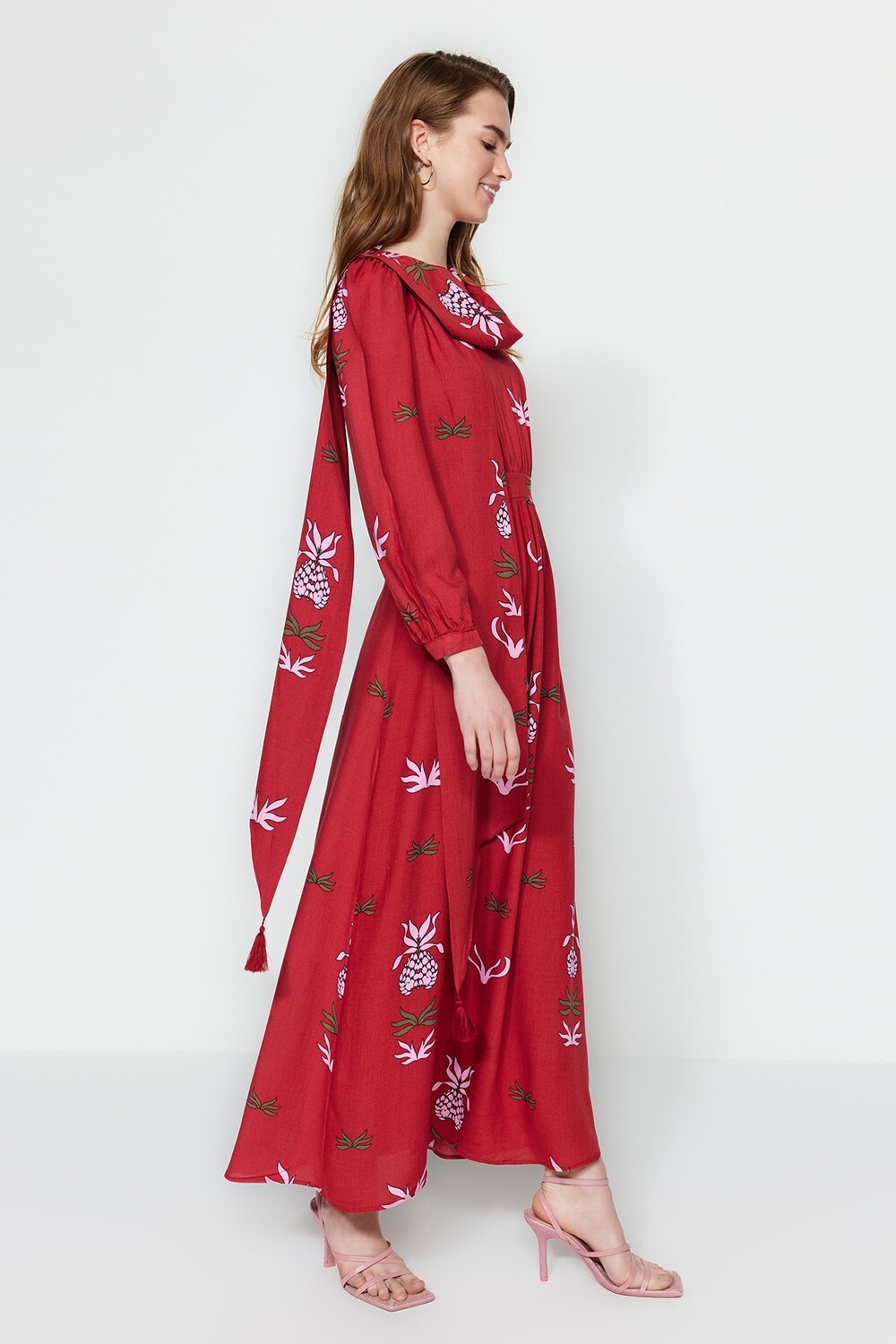 

Платье - Красное - Фигуристка Trendyol Modest, красный