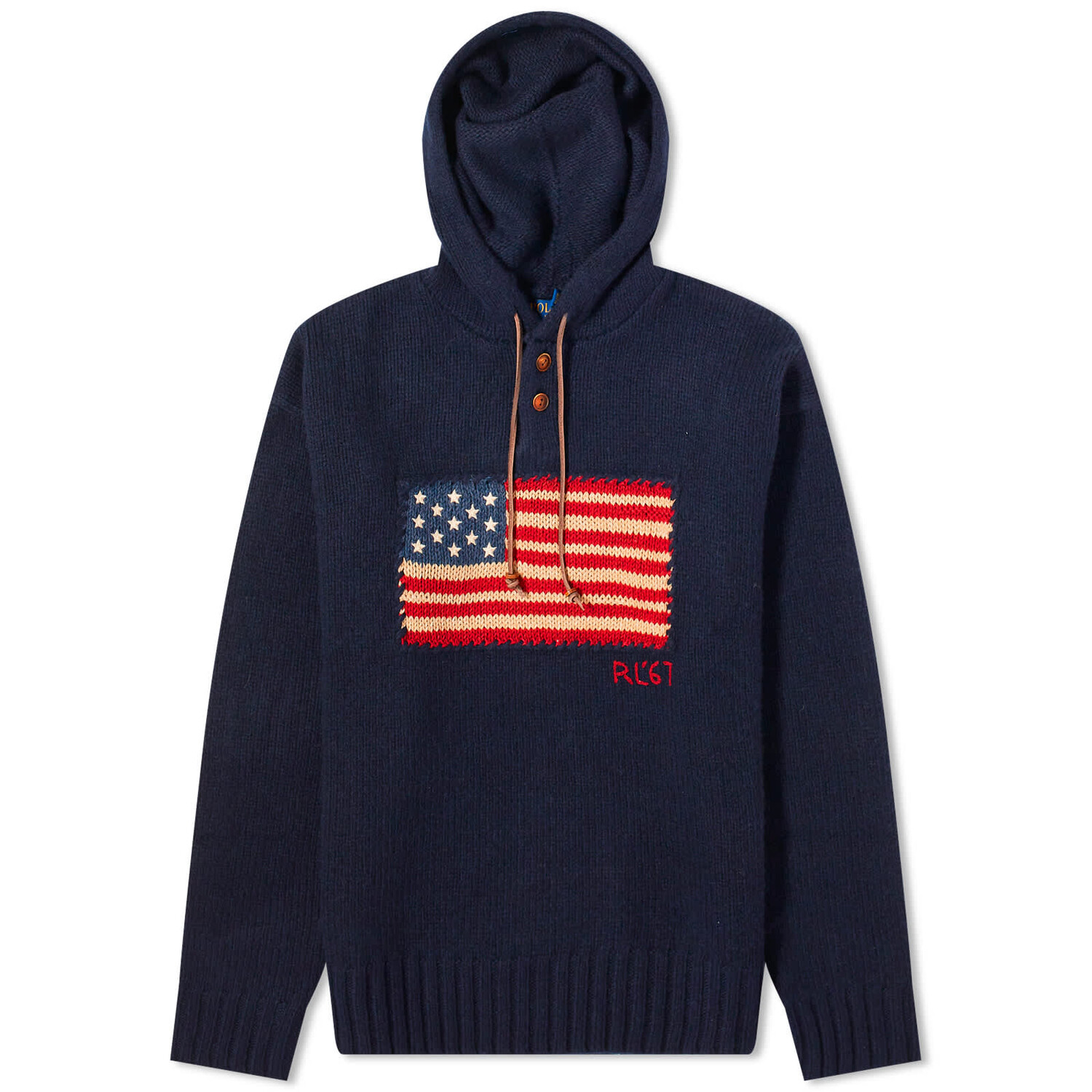 Худи Polo Ralph Lauren Flag Knitted, темно-синий