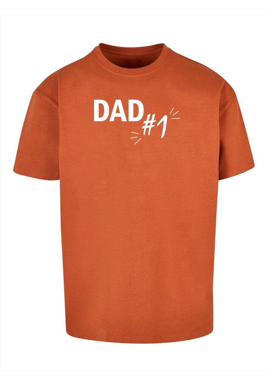 

Футболка Merchcode Fathers Day - Dad number 1, цвет Chestnut brown