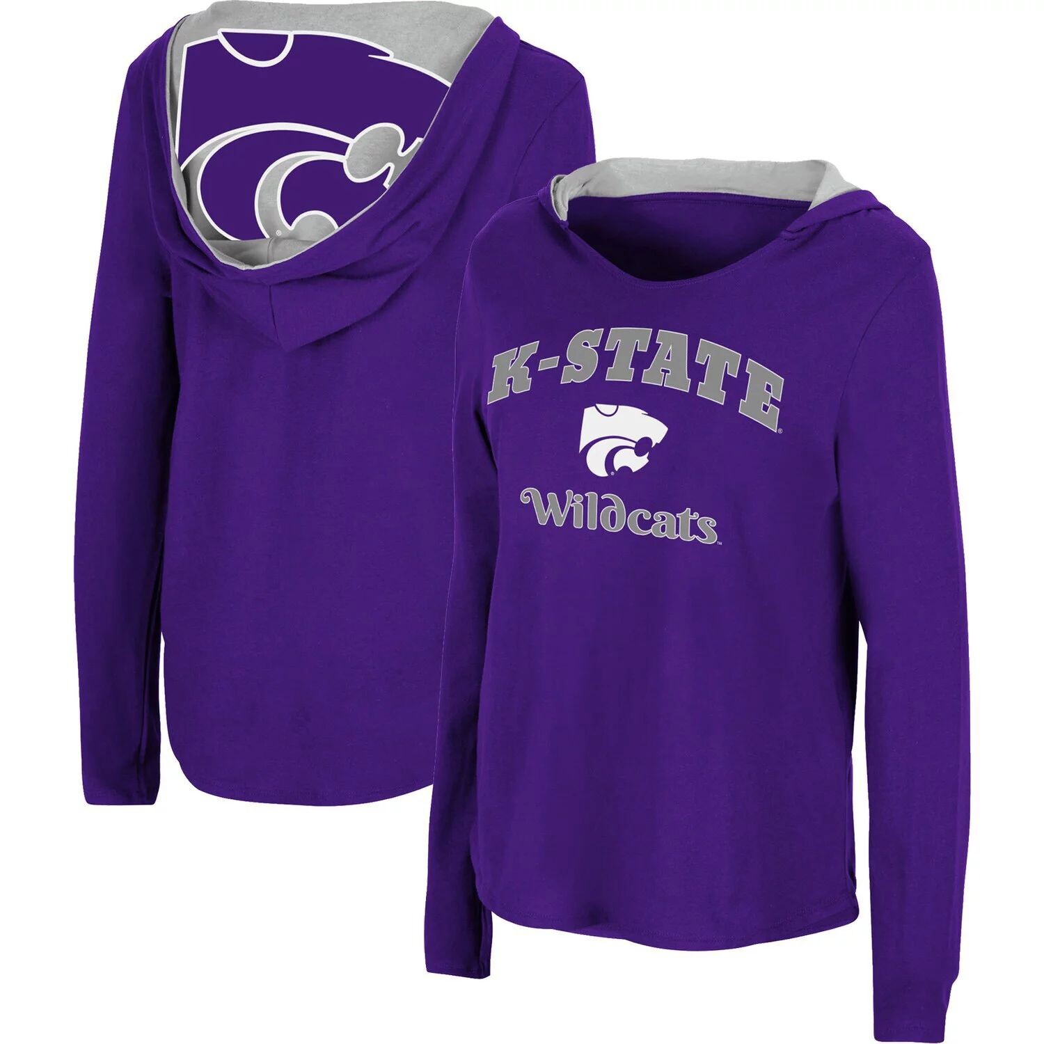 

Женская толстовка с капюшоном Catalina Purple Kansas State Wildcats и футболка с длинными рукавами Colosseum Purple Colosseum