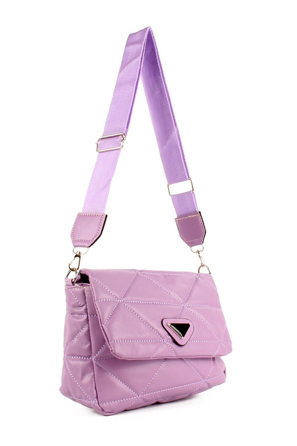 

Женская сумка на плечо с ремешком и вышивкой камнями и клапаном (20714) Luwwe Bags, сирень