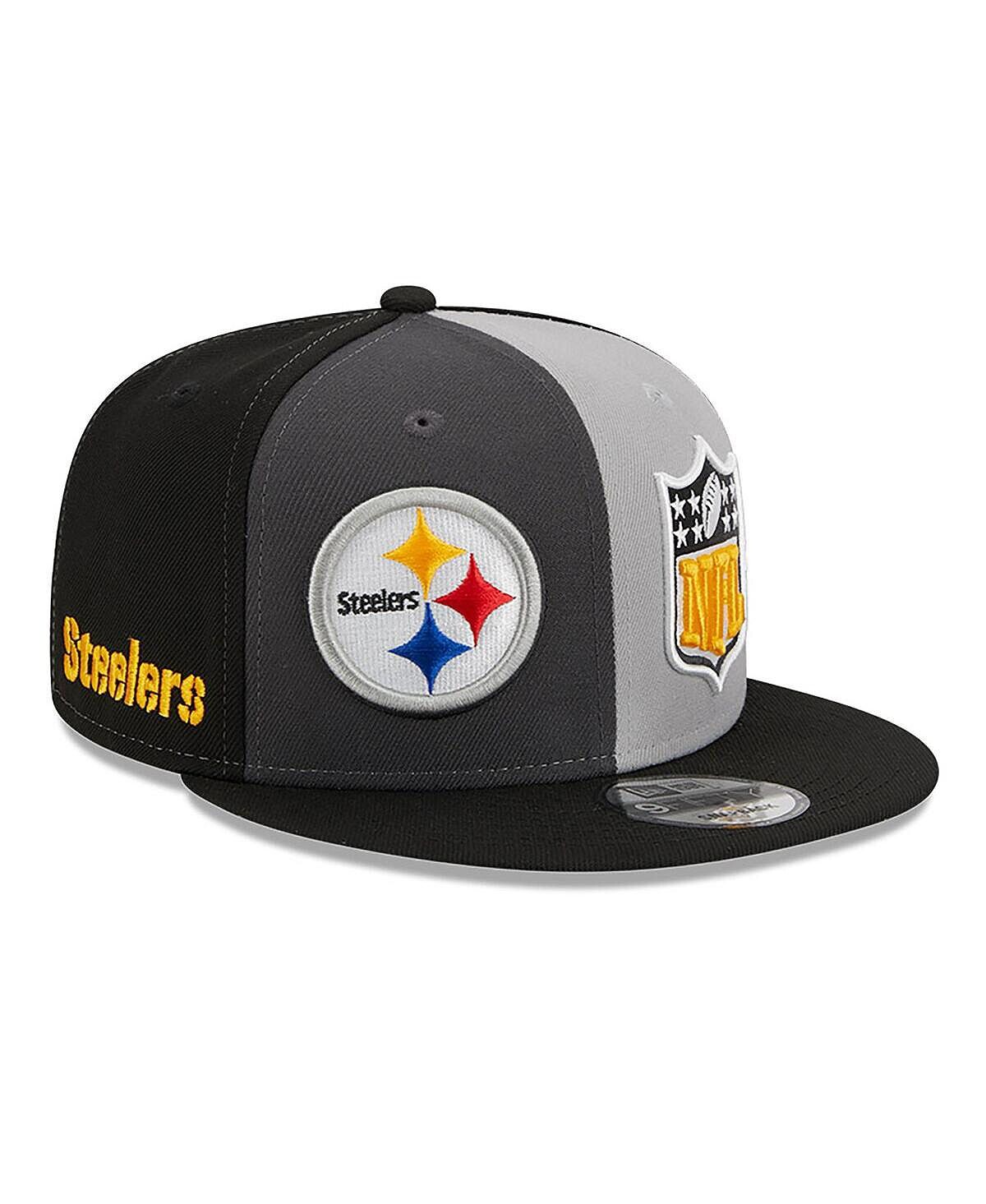 

Мужская черно-серая кепка Snapback Pittsburgh Steelers 2023 Sideline 9FIFTY New Era