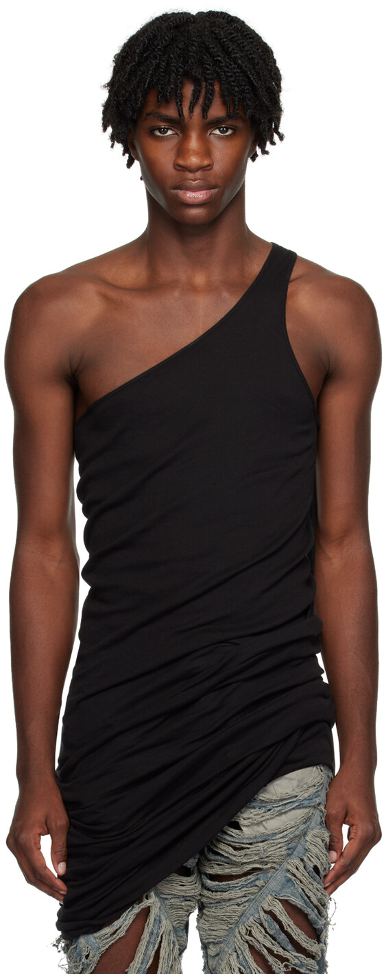 

Черная майка-банан с двойным зигги Rick Owens DRKSHDW