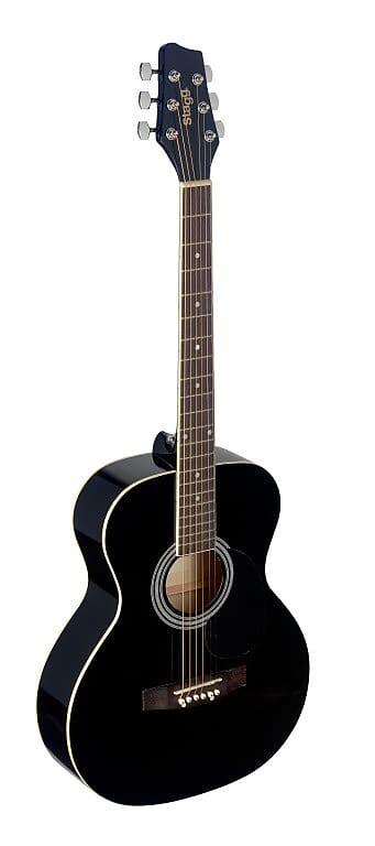 Акустическая гитара STAGG 4/4 black auditorium acoustic guitar with basswood top акустическая гитара stagg sa20a snb auditorium 4 4 size basswood top