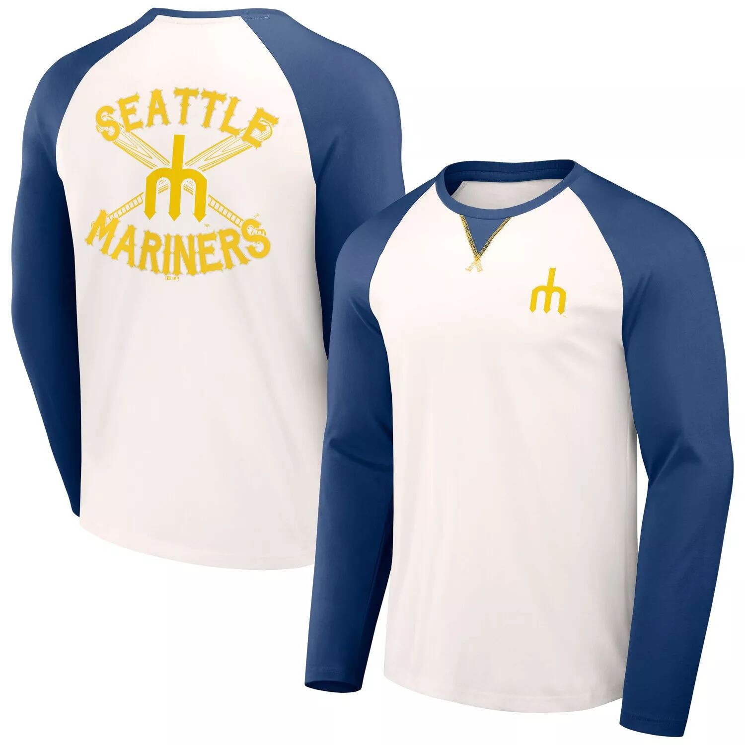 

Мужская футболка Darius Rucker Collection от Fanatics белая/темно-синяя футболка цвета команды Seattle Mariners реглан, Синий
