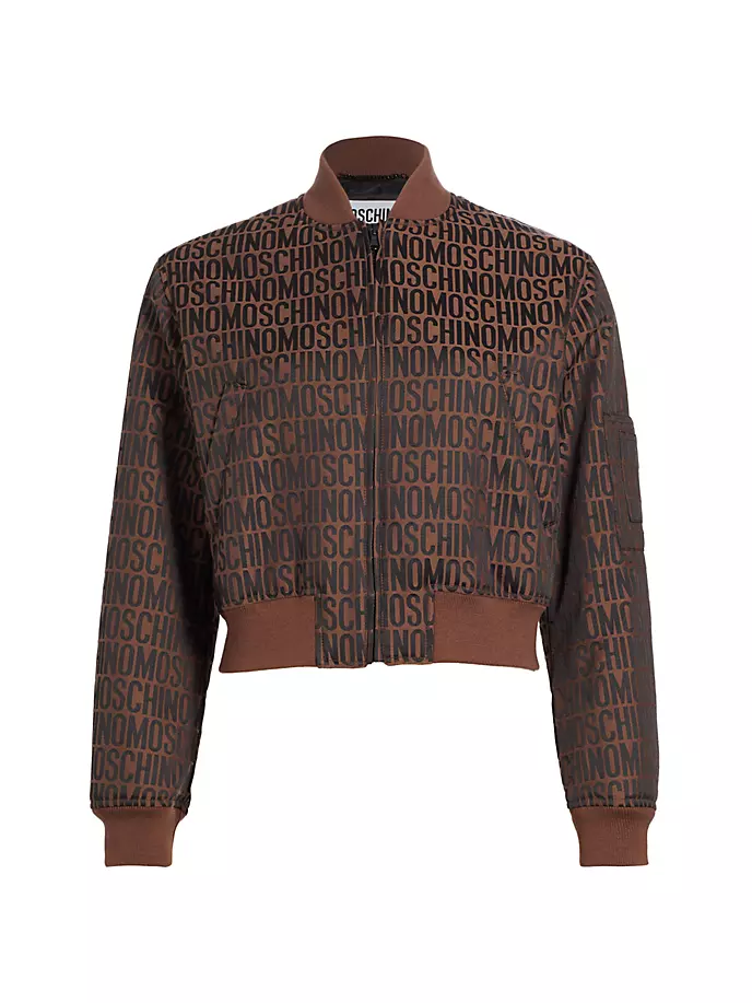 

Укороченный бомбер с логотипом Moschino, цвет fantasy print brown