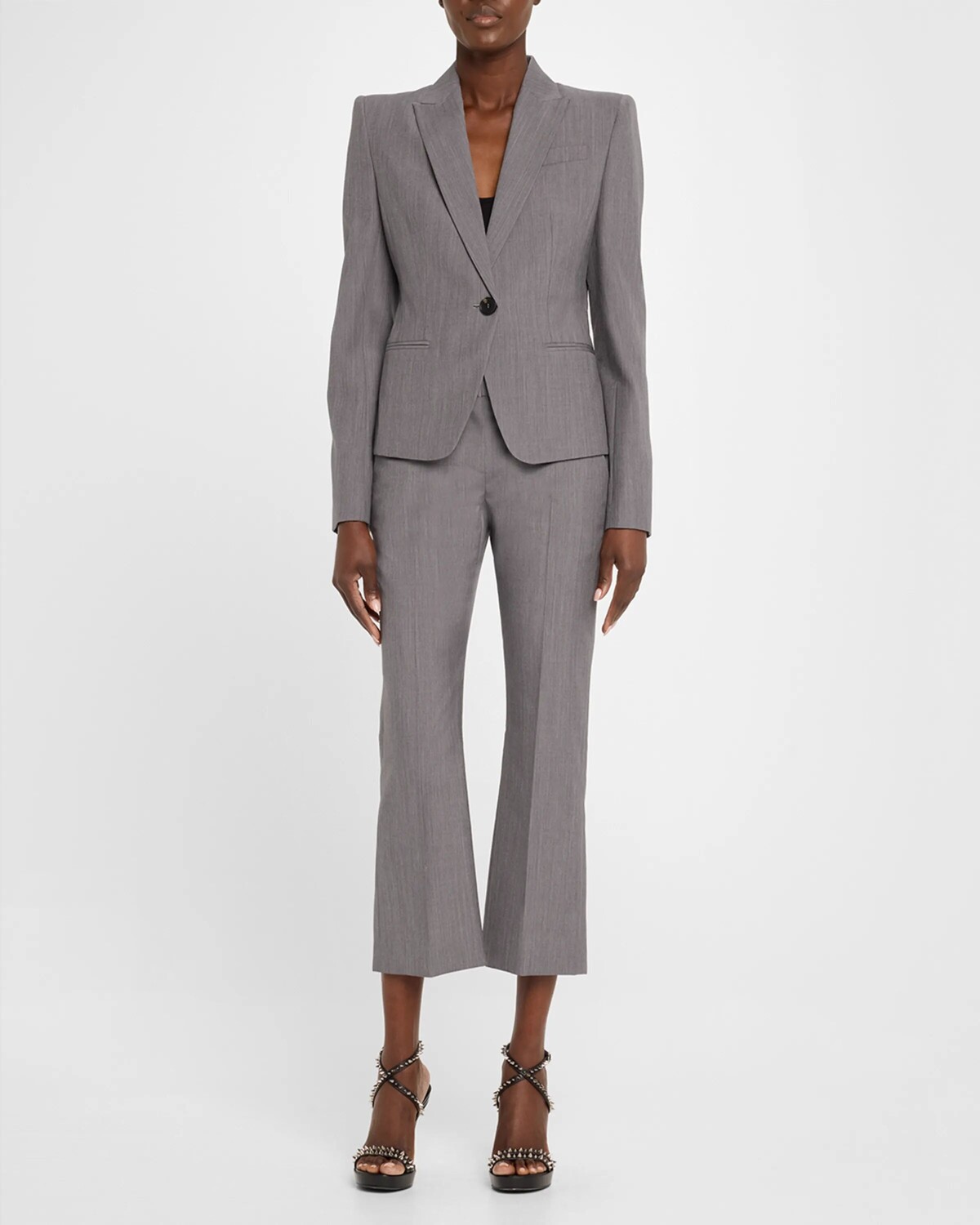 

Однобортный пиджак из шерсти и мохера Alexander Mcqueen, цвет Grey Multi