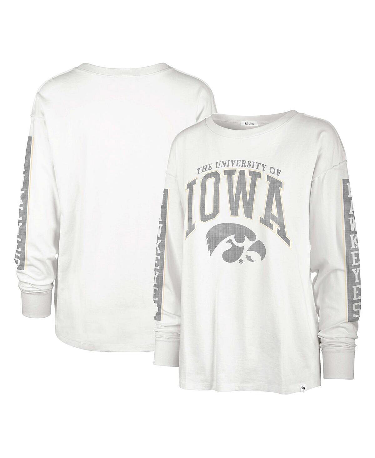 

Белая женская футболка Iowa Hawkeyes Statement SOA 3-Hit с длинным рукавом '47 Brand, белый