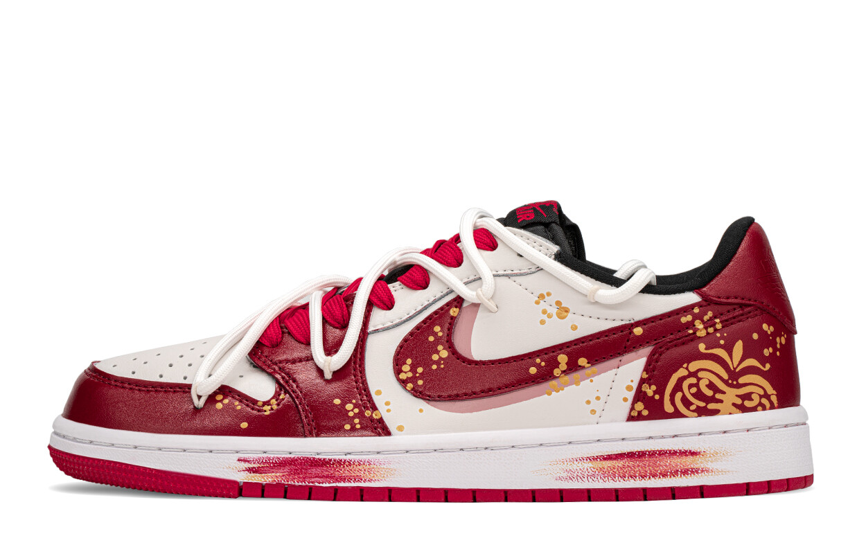 

Кроссовки Air Jordan 1 Vintage Basketball Shoes Women's Low-top Red/Gold, золотой, Желтый, Кроссовки Air Jordan 1 Vintage Basketball Shoes Women's Low-top Red/Gold, золотой