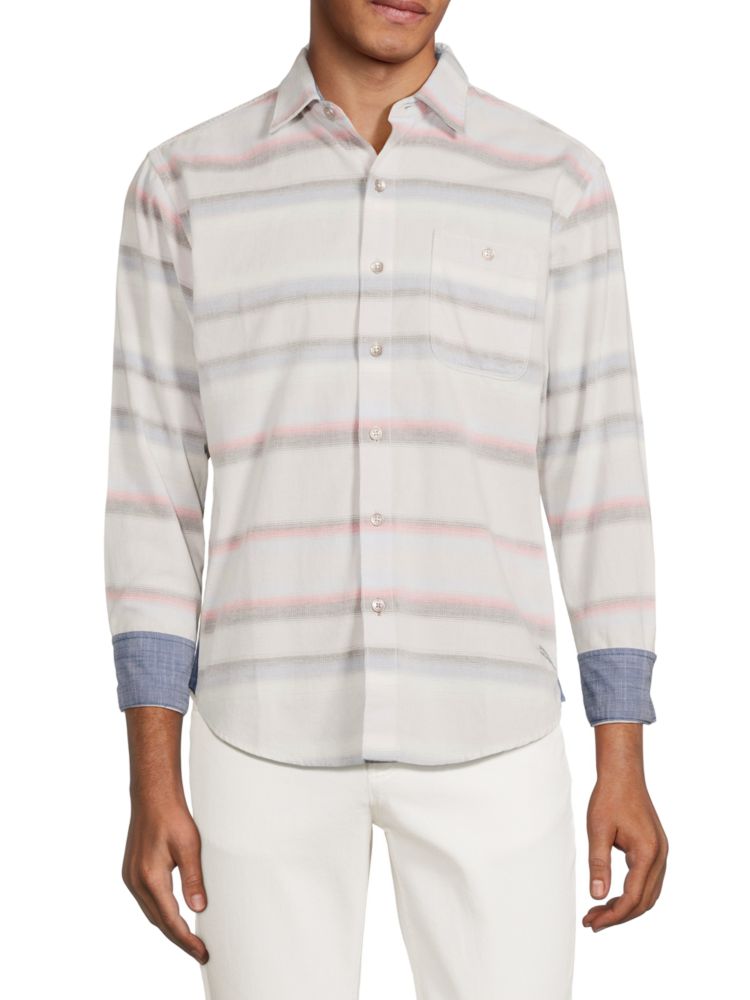 Вельветовая рубашка в полоску Coastline Tommy Bahama, цвет Grey Fog