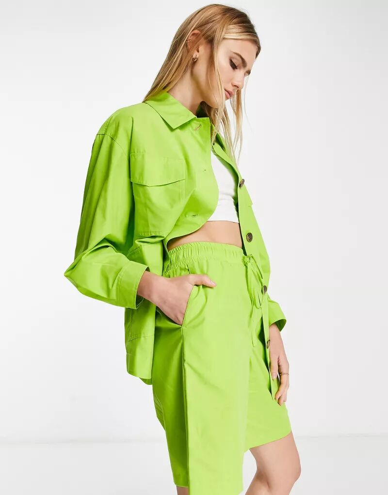 Topshop неоновые зеленые шорты