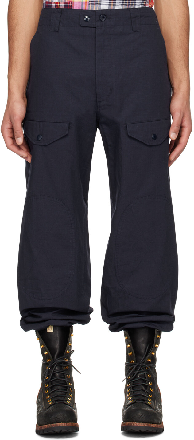 

Темно-синие брюки карго на кулиске Engineered Garments