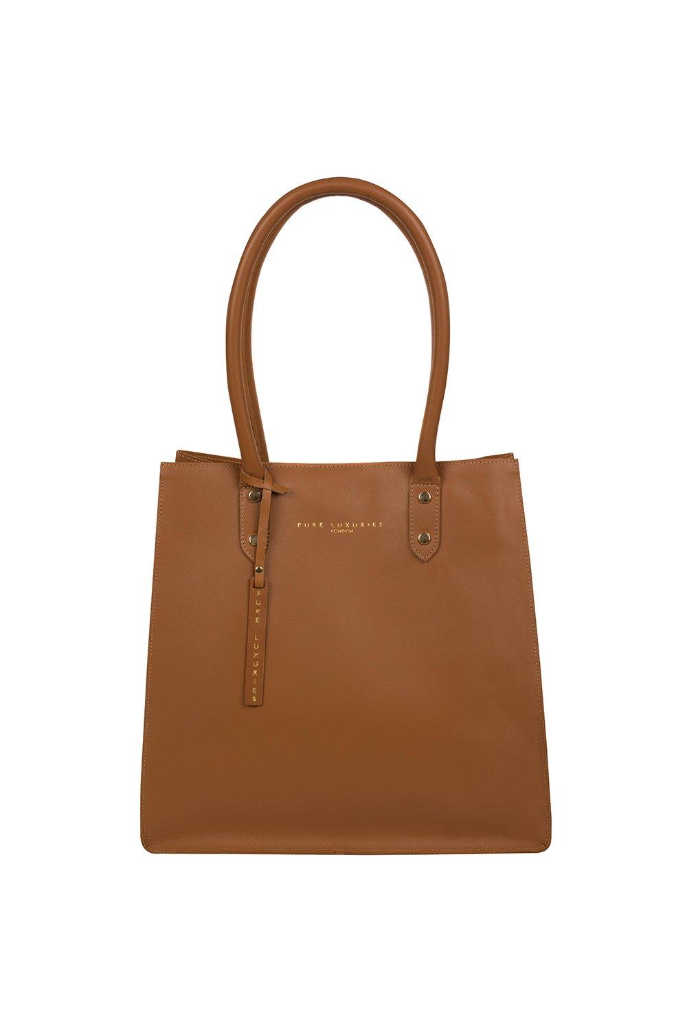 Сумка-шоппер Henley из кожи растительного дубления Pure Luxuries London, коричневый сумка тоут женская из мягкой пу кожи матовая 2020