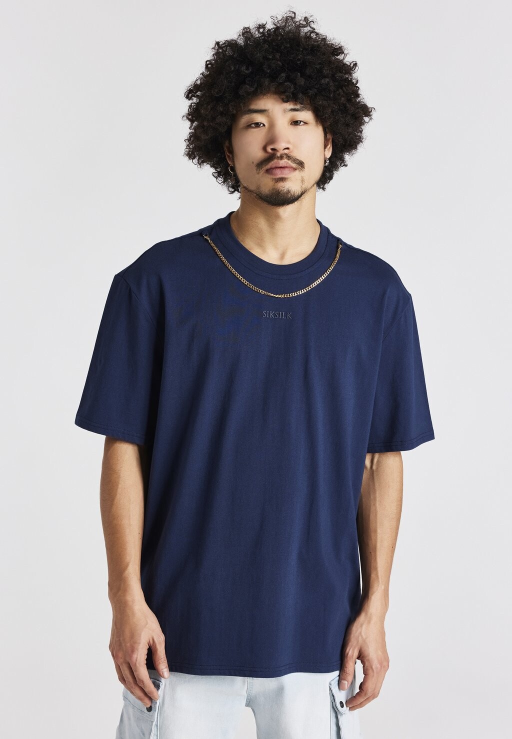 

Футболка с принтом SIKSILK, темно-синий