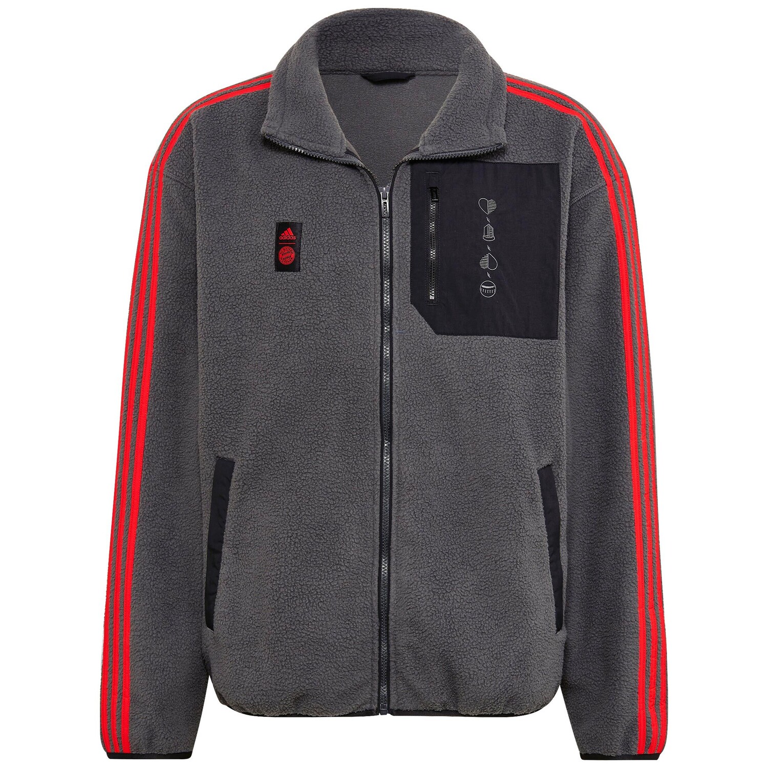 

Спортивная куртка adidas Performance Fleecejacke FC Bayern München Fleece, цвет grau/rot