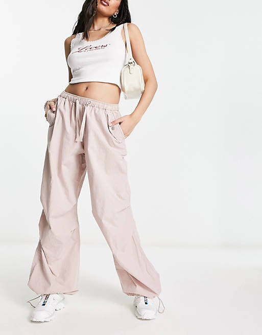 

Розовые брюки карго с парашютом ASOS DESIGN, Розовый