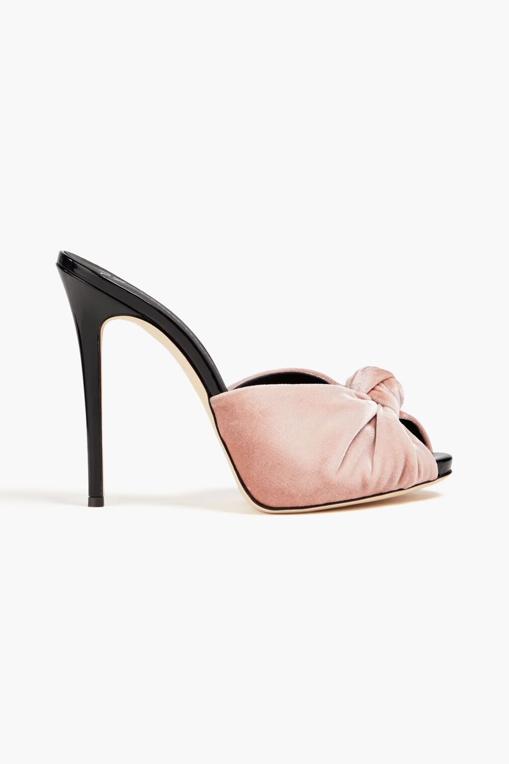 

Бархатные мюли Bridget 110 с узлом Giuseppe Zanotti, цвет Blush