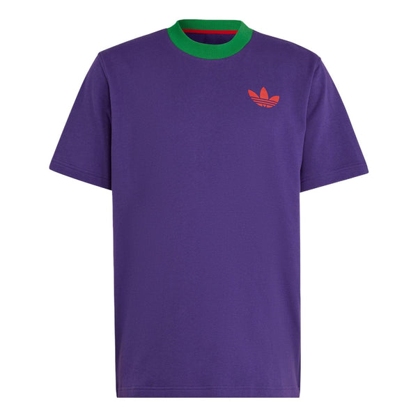 Футболка Men's adidas originals Trefoil Tee Solid Color Logo Printing Round Neck Pullover Short Sleeve Purple T-Shirt, фиолетовый